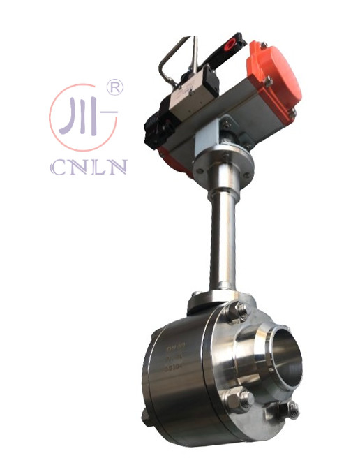 Valve à bille pneumatique cryogénique en acier inoxydable DN50 pour pompes cryogéniques pour GNL/LOX/LN2/LAR/LCO2