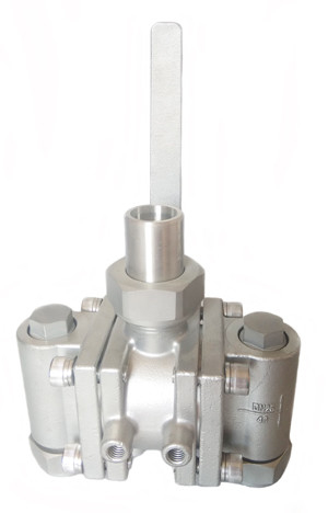 Valve à bille à trois voies cryogénique en acier inoxydable avec disque de rupture LNG/LOX/LN2/LAR