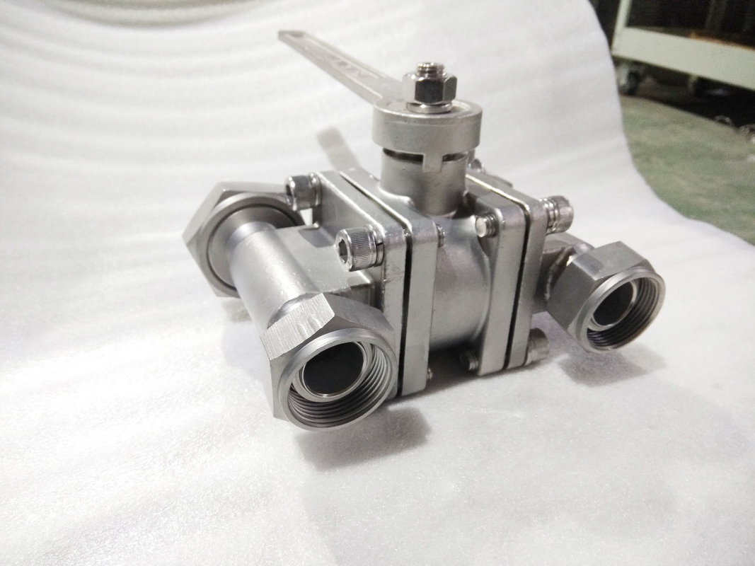 Valve à bille à trois voies cryogénique en acier inoxydable avec disque de rupture LNG/LOX/LN2/LAR